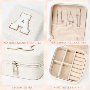 Nayno Travel Jewelry Case Graduation Gifts for Women Travel Jewelry Organizer Travel Jewelry Box Personalized Gifts Portable Trendy Stuff Birthday Gifts for Women