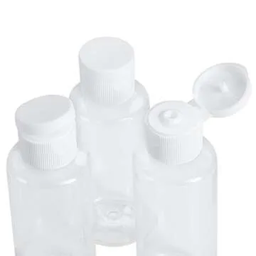 Bekith 30 Pack 2 oz Plastic Empty Bottles with Flip Cap, Clear Travel Containers Travel Size Bottles with 6pcs Funnels and 48pcs Labels - BPA-free