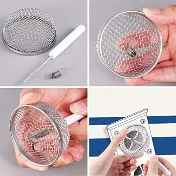 TOODOO 2 Pack Flying Insect Screen RV Furnace Vent Screen RV Water Heater Vent Cover 2.8 Inch Stainless Steel Mesh with Installation Tool