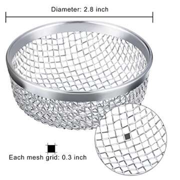 TOODOO 2 Pack Flying Insect Screen RV Furnace Vent Screen RV Water Heater Vent Cover 2.8 Inch Stainless Steel Mesh with Installation Tool