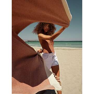 SMYRNA TURKISH COTTON Vintage Series Turkish Beach Towel Oversized, 37x71 inch, Extra Large Quick Dr...