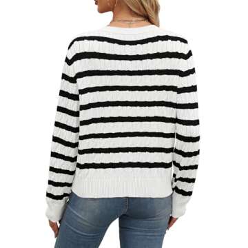 Elegant WIHOLL Women's Cable Knit Cardigan for Spring Fashion