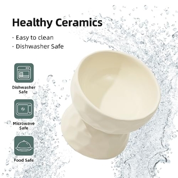 Havniva Elevated Ceramic Cat Bowl for Healthy Eating