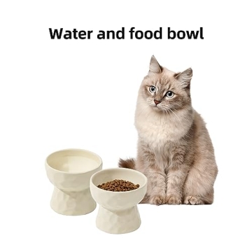 Havniva Elevated Ceramic Cat Bowl for Healthy Eating