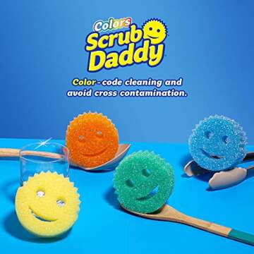 Scrub Daddy Colors - Color Code Cleaning, FlexTexture, Soft in Warm Water, Firm in Cold, Deep Cleani...
