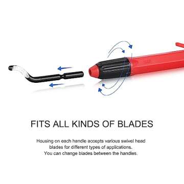 HAUTMEC Deburring Tool - Versatile Deburring Tool with Swiveling Blades for Metal and Plastic