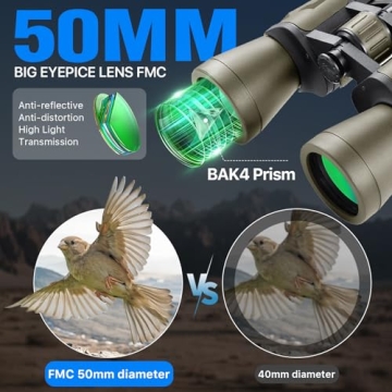 20x50 High-Powered Binoculars with Smartphone Adapter
