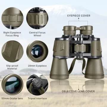 20x50 High-Powered Binoculars with Smartphone Adapter