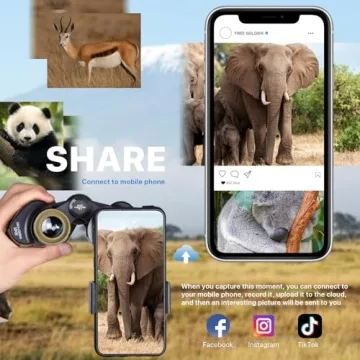 20x50 High-Powered Binoculars with Smartphone Adapter