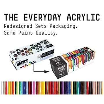 Liquitex BASICS Acrylic Paint Set, 48 x 22ml (0.74-oz) Tube Set