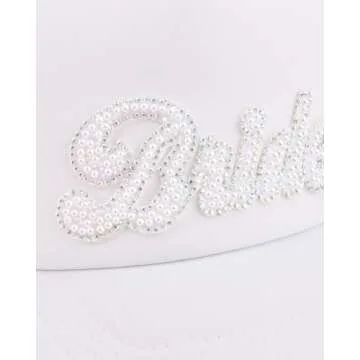 xo, Fetti Bachelorette Bride White Trucker Hat - Detachable Veil | Bach Party Decorations, Pearl Bride to Be Head Accessory, Bridesmaid Gift, Engagement Party Supplies, Cute Garden Party Cap