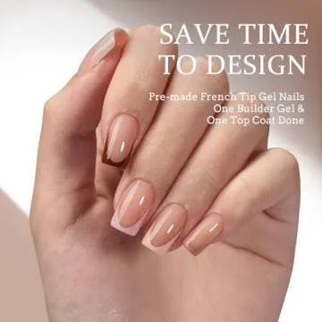 BTArtboxnails XCOATTIPS French Gel Nails - Skin Tones French Tip Press on Nails, Short Square Nail T...