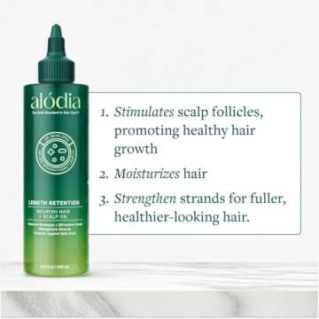 ALODIA Nourish & Grow Hair and Scalp Treatment - Avocado Oil & Rosemary Pre-Shampoo and Hot Oil for All Hair Types - 8 oz