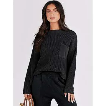 Stylish Caracilia Women's Two Piece Lounge Set in Black