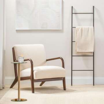 mDesign Free Standing Bath Towel Bar Storage Ladder - 5 Rungs, Bronze