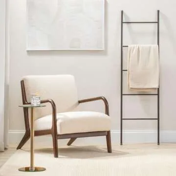 mDesign Free Standing Bath Towel Bar Storage Ladder - 5 Rungs, Bronze