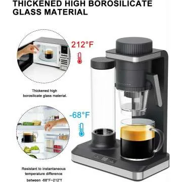 LUXU 4pcs Hand Blown Glass Coffee Mugs - 14oz