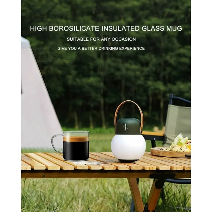 LUXU 4pcs Hand Blown Glass Coffee Mugs - 14oz