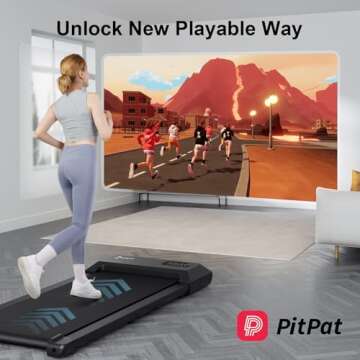 SupeRun Smart Walking Pad Treadmill, Under Desk Treadmill for Home Office, Quiet Portable Walking Treadmill with 2.2 HP, 250 lbs Capacity