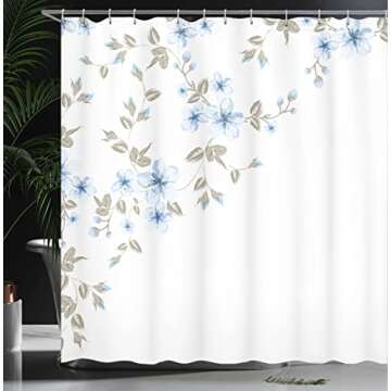 Ambesonne Cherry Blossom Shower Curtain, Blue Green 69"x70"