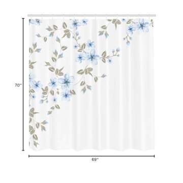 Ambesonne Cherry Blossom Shower Curtain, Blue Green 69"x70"