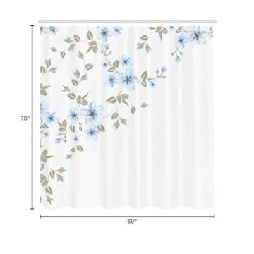 Ambesonne Cherry Blossom Shower Curtain, Blue Green 69"x70"
