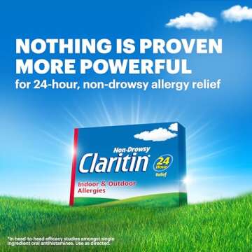 Claritin Allergy Medicine for Adults, 24-Hour Non-Drowsy Loratadine 10mg Pills, Antihistamine, 100 T...