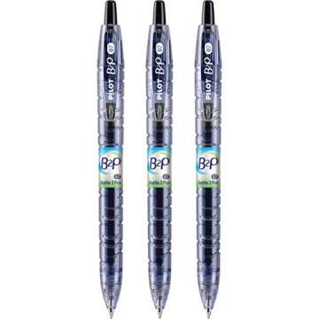 Pilot Bottle-2-Pen (B2P) Retractable Premium Gel Roller Pens Made from Recycled Bottles (3 Count) Fi...