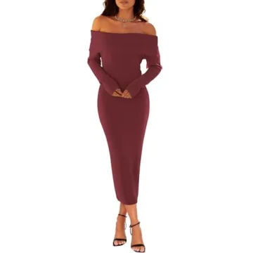 Elegant Off Shoulder Bodycon Winter Dress for All Occasions