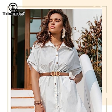 TRIWORKS Reversible Leather Belt for Women's Fashion