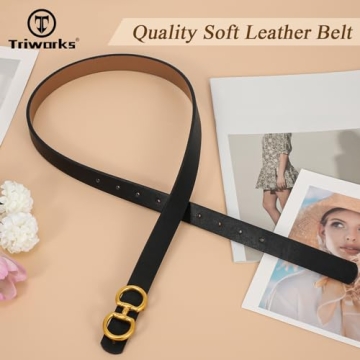 TRIWORKS Reversible Leather Belt for Women's Fashion