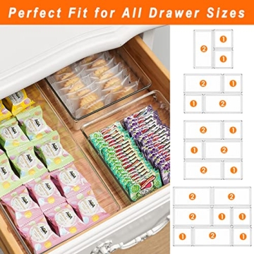 Criusia 8 Pack Clear Drawer Organizer Set for Home & Office