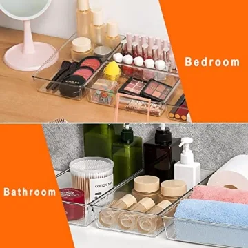 Criusia 8 Pack Clear Drawer Organizer Set for Home & Office