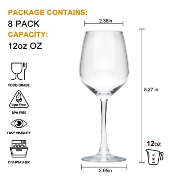 Cadamada Wine Glass Gift Set - 8 Elegant Glasses