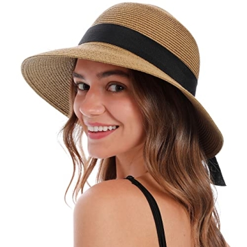 Straw Hats for Women Hat Floppy Beach Hat for Women Hats Summer Sun Hats for Women w/UV Protection W...