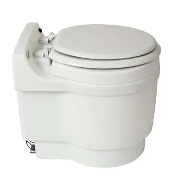 Laveo Dry Flush Toilet - Waterless, Portable, Self Contained and Easier to Use than an Incinerating or Composting Toilet. Great for Tiny Homes, Vans, Boats, Camping, RVs and Off Grid, LDPE, White