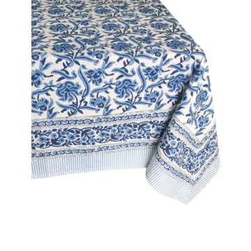 Elegant ATOSII Midnight Bloom Cotton Tablecloth for Dining