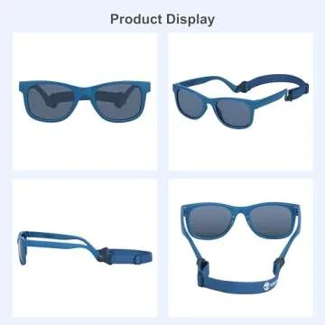 COCOSAND Flexible Baby Sunglasses with Strap Polarized UV Protection for Toddler Infant Newborn Boys Grils Age 0-24 Months