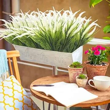 Beautiful 10 Bundles UV Resistant Artificial Plants for Outdoors