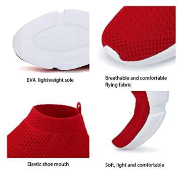 WXQ Men's Fashion Sneakers - Lightweight Breathable Walking Shoes Running Shoes Mesh Workout Casual Sports Shoes