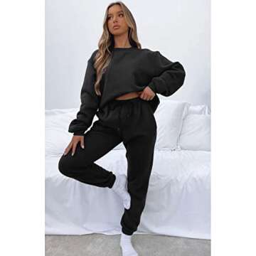 Alunzoem Jogging Suits for Women Two Piece Tracksuit Outfits Long Sleeve Pullover Sweatshirt Jogger ...