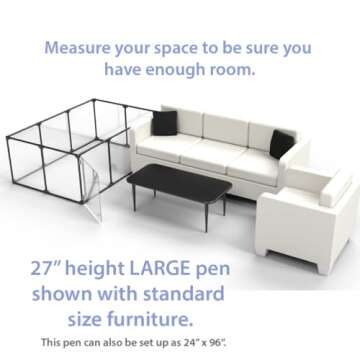 Clearly Loved Pets 27" Tall Large Lucidium Pet Pen, White