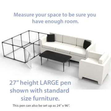 Clearly Loved Pets 27" Tall Large Lucidium Pet Pen, White