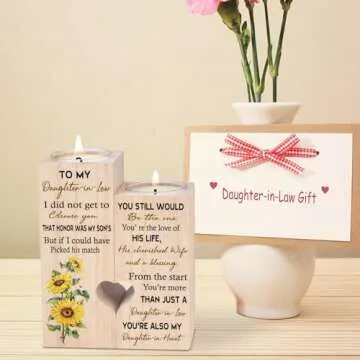 Personalized Wooden Candle Holder for Daughters-in-Law