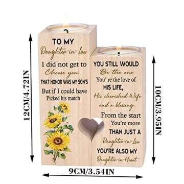 Personalized Wooden Candle Holder for Daughters-in-Law