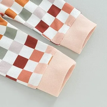 Toddler Baby Boy Checkered Plaid Sweatshirt Pants Set