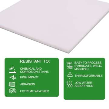 Bocolon HDPE Sheets for Durable DIY Projects, 12x12"