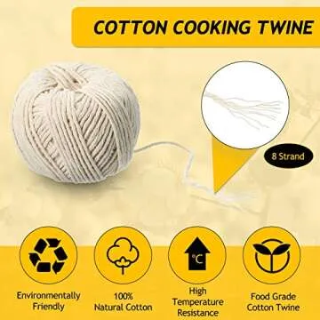 WILLBOND 17 Pieces Poultry Lacing Kit, 6 Inch Turkey Lacers Meat Roasting Trussing Needles Barbecue Skewers Cooking Twine Cooking String for Turkey Poultry Grilling Supplies