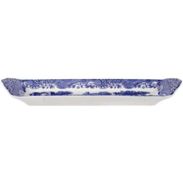 Portmeirion Blue Italian Small Tray | Serving Platter for Tea Sandwiches, Desserts, and Appetizers | Porcelain | Measures 9-Inches | Dishwasher Safe (Blue/White)