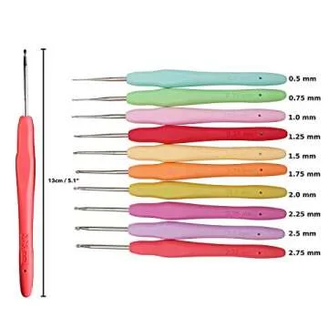 Yarniss 20 Sizes Crochet Hooks Complete Set 0.5mm-10mm, Ergonomic Crochet Hooks with Case for Arthritic Hands
